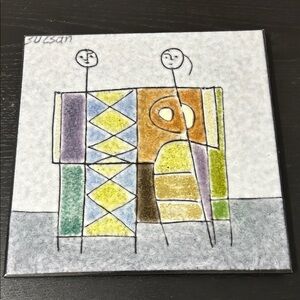 Very rare Charles Sucsan 7 3/4 x 7 3/4 ceramic tile